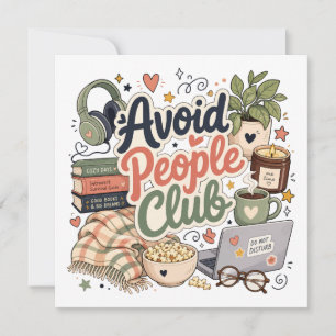 Convites Evite Vibes de Clube de Introvertidos Aconchegante