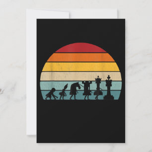 Convites Evolução de Xadrez Presente Retro Vintage Para Um