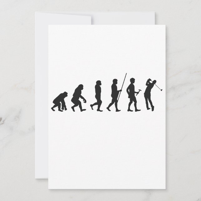 Convites Evolução engraçada do homem no golfe História do g (Frente)