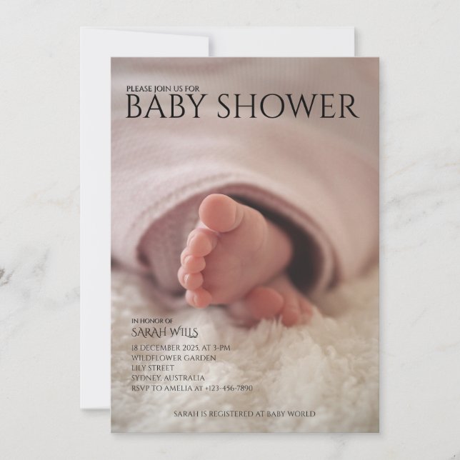 Convites Exame único do chá de fraldas neutro por sexo (Frente)