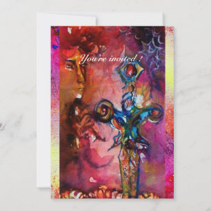 Convites EXCALIBUR 1, vermelho brilhante, rosa roxo