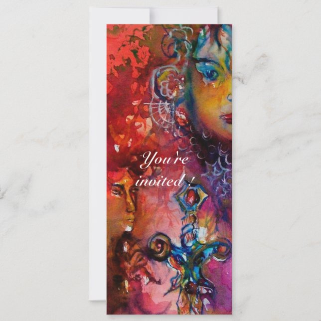 Convites EXCALIBUR 1, vermelho vivo, roxo rosa (Frente)