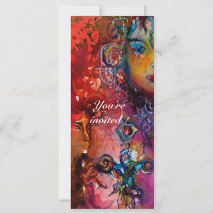 Convites EXCALIBUR 2, vermelho vivo, roxo rosa