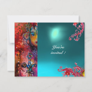 Convites EXCALIBUR gema vermelho brilhante , rosa azul lara