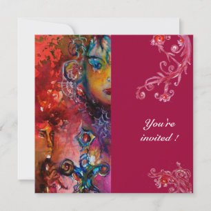 Convites EXCALIBUR , vermelho brilhante ,