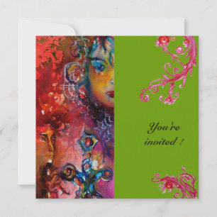 Convites EXCALIBUR , vermelho brilhante, cinza