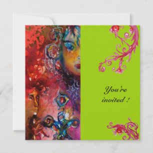 Convites EXCALIBUR , vermelho brilhante, cinza