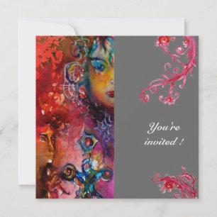 Convites EXCALIBUR , vermelho brilhante ,cinza