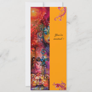 Convites EXCALIBUR, vermelho brilhante, rosa azul amarelo