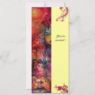 Convites EXCALIBUR , vermelho brilhante, rosa azul amarelo