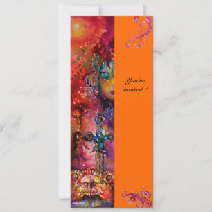 Convites EXCALIBUR, vermelho brilhante, rosa azul amarelo