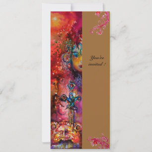 Convites EXCALIBUR, vermelho brilhante, rosa azul amarelo