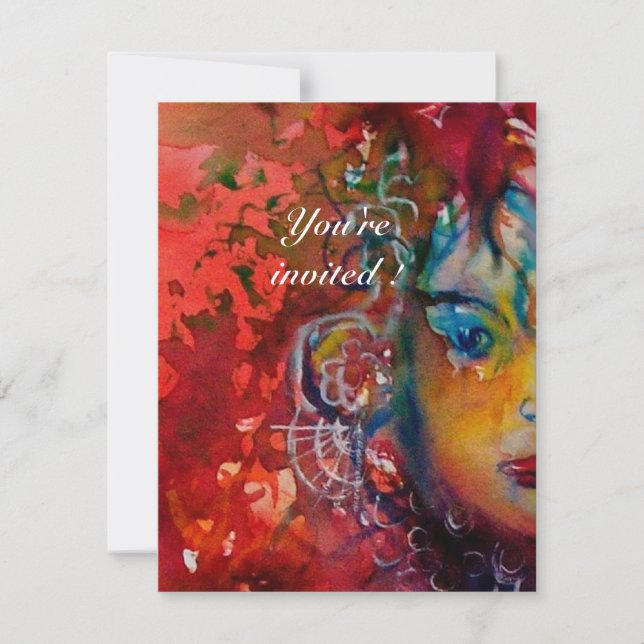 Convites EXCALIBUR , vermelho brilhante , rosa roxo (Frente)