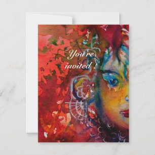 Convites EXCALIBUR , vermelho brilhante, rosa roxo