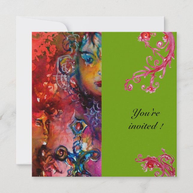 Convites EXCALIBUR, vermelho vivo, cinza (Frente)