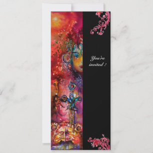 Convites EXCALIBUR, vermelho vivo, preto