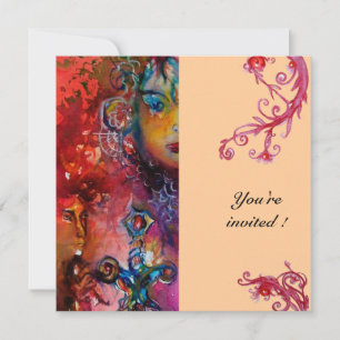 Convites EXCALIBUR, vermelho vivo, rosa