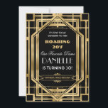 Convites Excelente Art Deco Gatsby Roaring 20s aniversário<br><div class="desc">Personalize este Excelente de arte vintage, Gatsby, ao rodar o convite para aniversário de 30 anos 20s de forma fácil e rápida, basta pressionar o botão personalizar para reorganizar e formatar o estilo e a colocação do texto. Apresentando um quadro de deco de arte quic e esquema de cores preto...</div>
