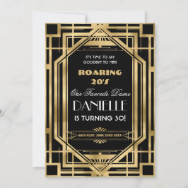 Convites Excelente Art Deco Gatsby Roaring 20s aniversário