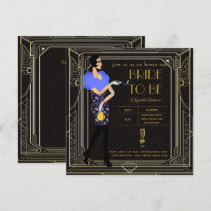 Convites Excelente Art Deco Gatsby Roaring 20s Chá de pane