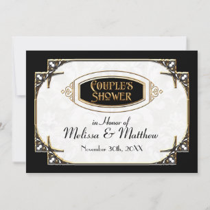 Convites Excelente Art Deco Gatsby Style Typografia n Lace 