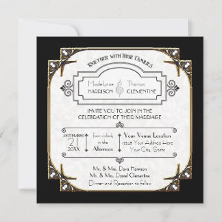 Convites Excelente Art Deco Gatsby Style Typografia n Lace
