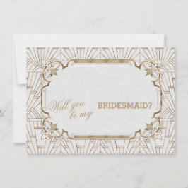 Convites Excelente branco Dourado Gatsby Art Dec Wedesmaid