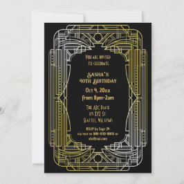 Convites Excelente de arte itinerante Gatsby Art Deco Anive