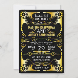 Convites Excelente de Casamento de Arte  Gatsby Ornamentado