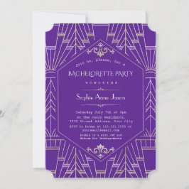 Convites Excelente de Prata Glam Purple Gatsby Festa de sol