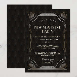 Convites Excelente Dourado de luxo Gatsby 20 anos Festa de 