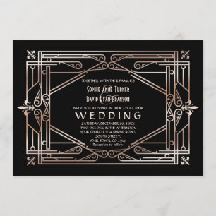 Convites Excelente Dourado de luxo Gatsby Art Deco 20s Casa