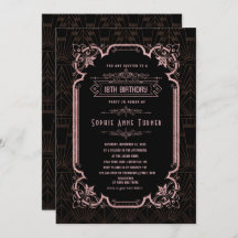 Excelente Dourado Glam Rosa Gatsby 18º Aniversário