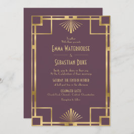 Convites Excelente elegante Gatsby Art Deco Casamento Invit