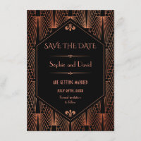 Excelente Gatsby Copper Art Deco Casamento Salve A
