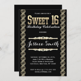 Convites Excelente Glamorous Gratsby Sweet 16 Convida