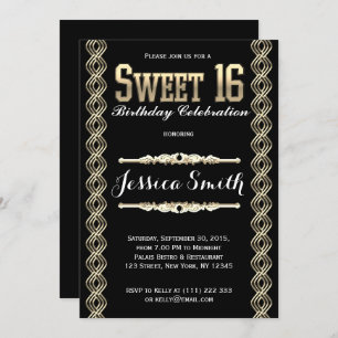 Convites Excelente Glamorous Gratsby Sweet 16 Convida