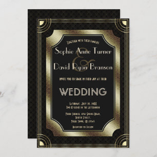 Convites Excelente Romântico Gatsby Art Deco 20s Casamento