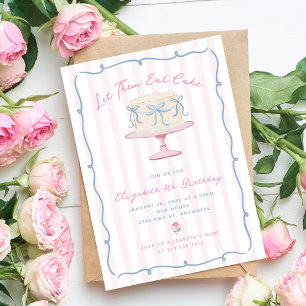 Convites Excêntrico Desenho à Mão Que Comam Bolo Aniversári