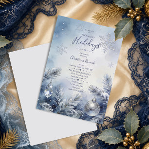 Convites Exclusivo Evento de Natal Azul Poeirento Nevado TM