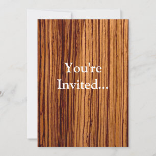 Convites Executivo Faux Zebrawood Woodgrain