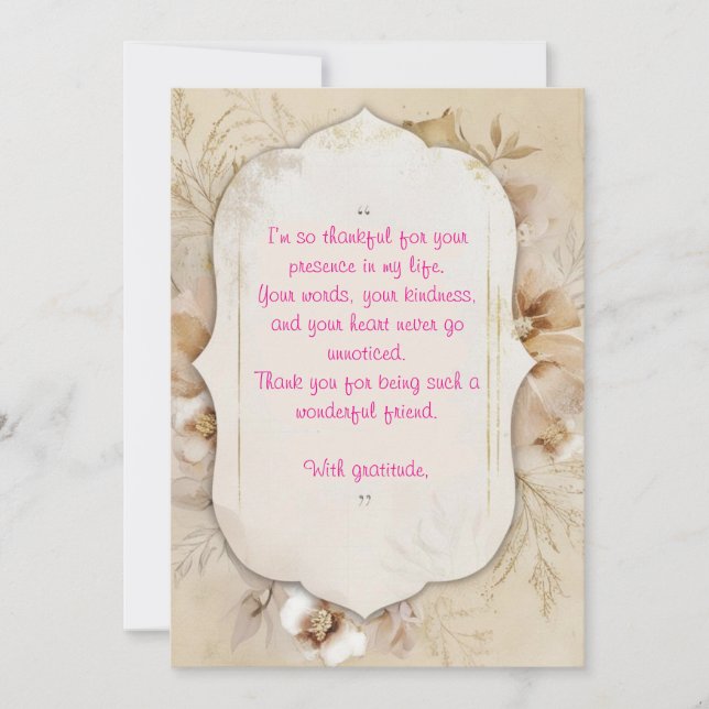 Convites exemplo de mensagem de gratidão (Frente)