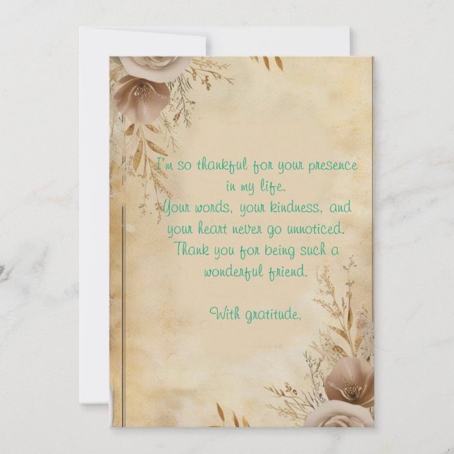 Convites exemplo de mensagem de gratidão (Frente)