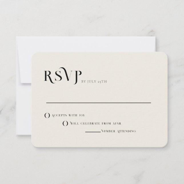 Convites Exemplo de RSVP de Casamento Minimalista (Frente)