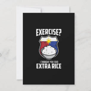 Convites Exercício Eu pensei que você disse arroz extra Fil