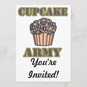 Convites Exército de Cupcake