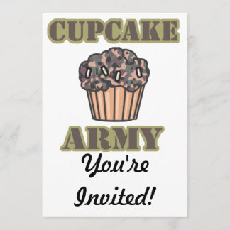 Convites Exército de Cupcake