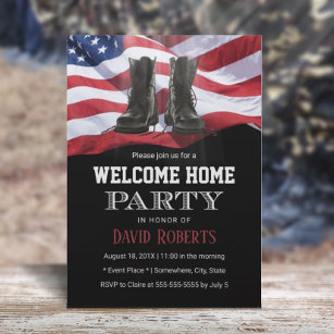 Convites Exército EUA Flag Solider Bem-vindo Partido Domést