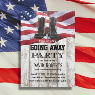 Convites Exército Militar Rustic Solider vai embora