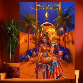 Convites Exotic Birthday Blue Orange Moroccan Themed Party